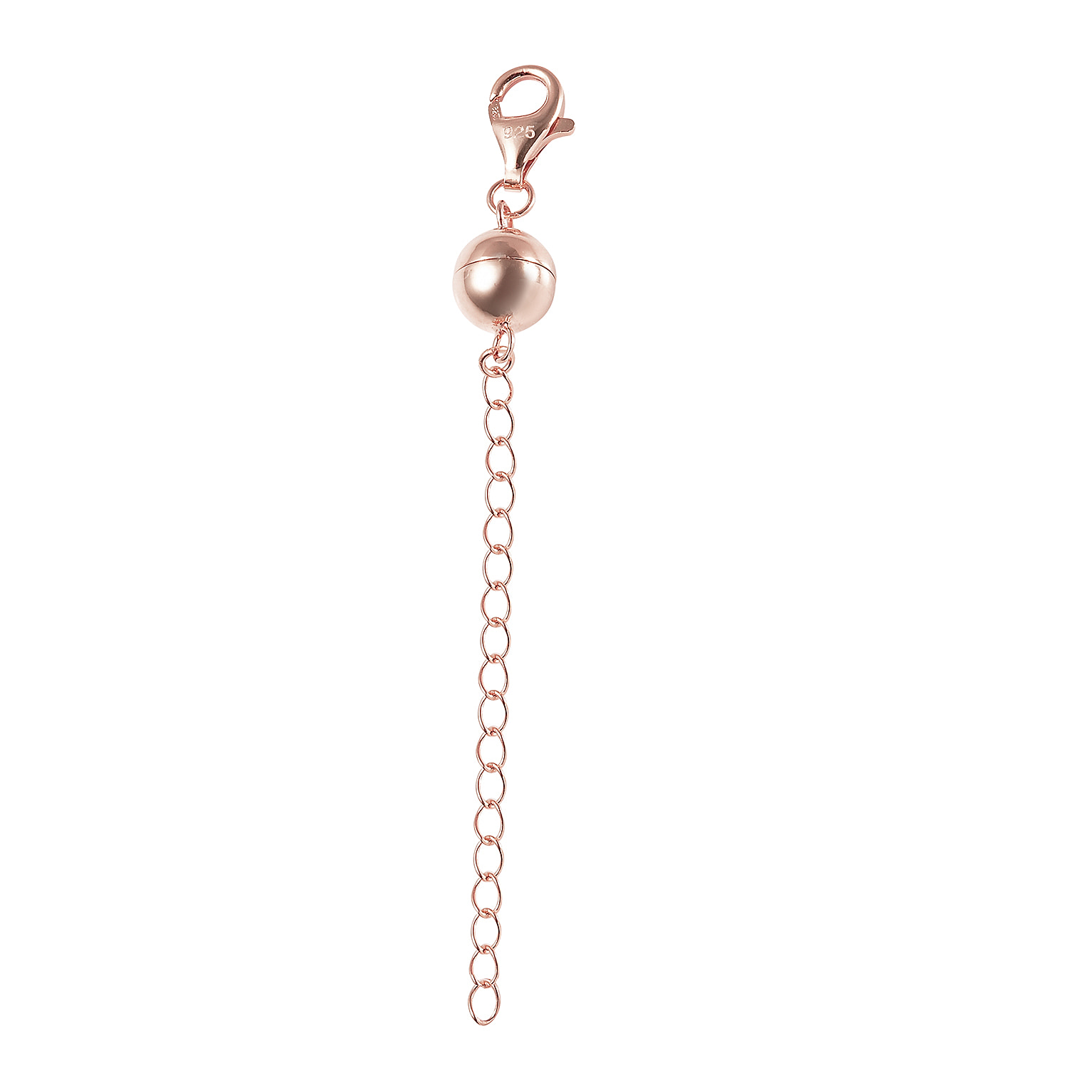 Magnetic Ball Clasp with 2 Inch Extender in Rose Gold Plated Sterling  Silver - 2934952 - TJC