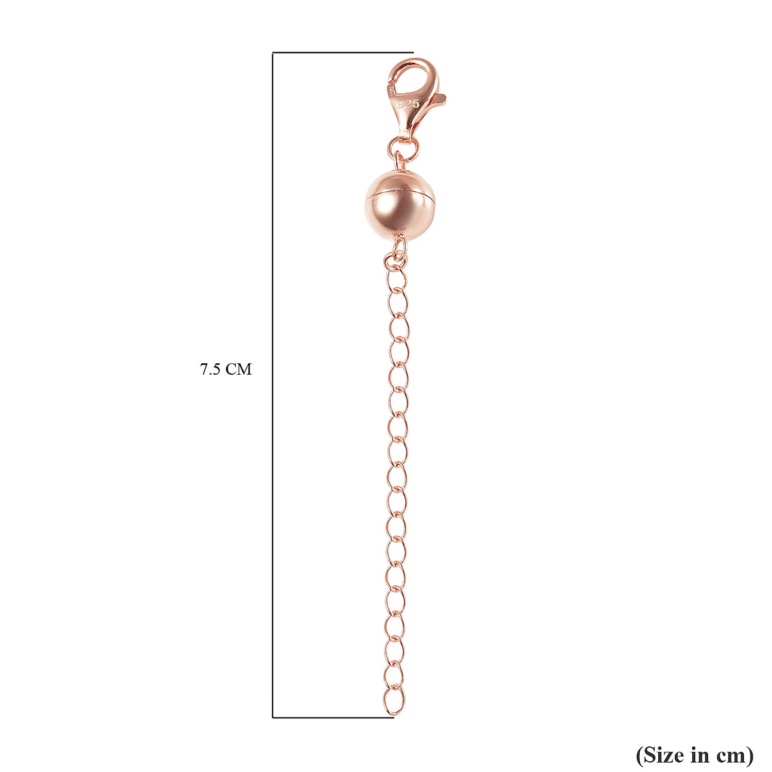 BACK BY POPULAR DEMAND Rose Gold Overlay Sterling Silver Magnetic Ball Clasp with 2 Inch Extender BACK BY POPULAR DEMAND Rose Gold Overlay Sterling Silver Magnetic Ball Clasp with 2 Inch Extender
