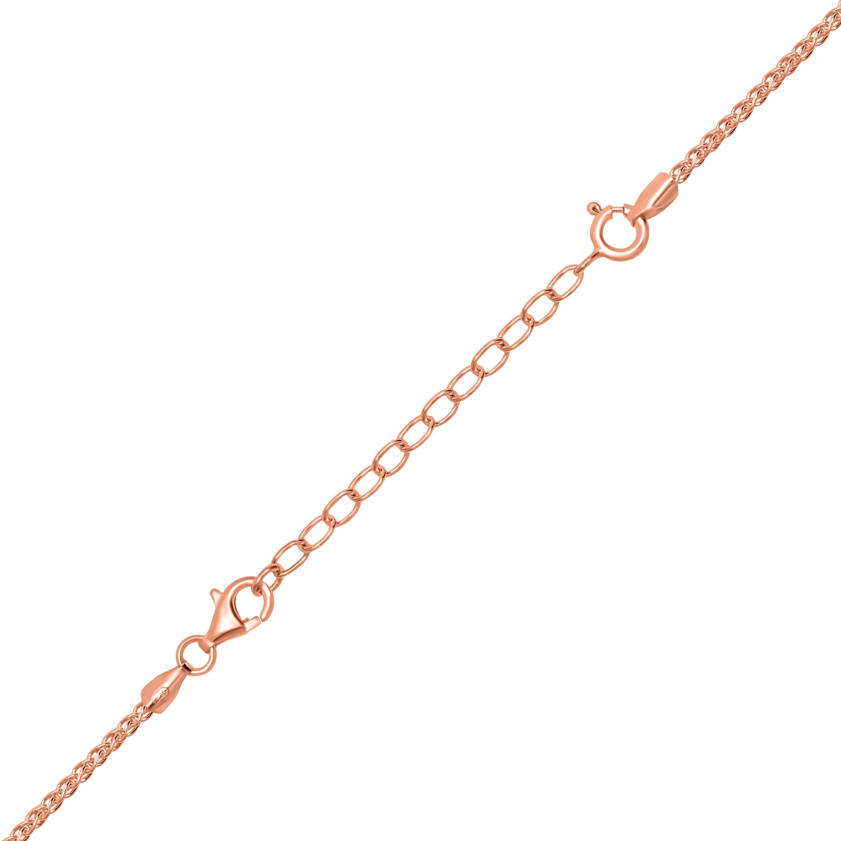 3 Piece Set - Rose Gold Overlay Sterling Silver Chain Extenders (Size 2 Inch, 3 Inch and 4 Inch)