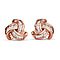 Diamond Knot Stud Earrings (with Push Back) in Rose Gold Overlay Sterling Silver 0.25 Ct.