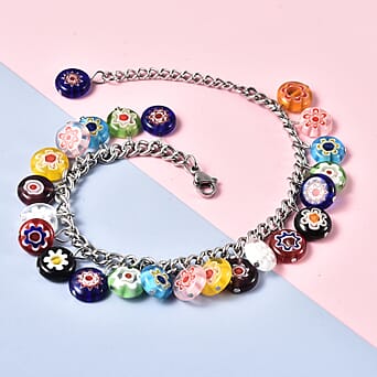 https://tjcuk.sirv.com/Products/30/3/3032776/Multi-Colour-Murano-Style-Glass-Multi-Charm-Beaded-Bracelet-7.5-with-1_3032776_1.jpg?w=342&h=342