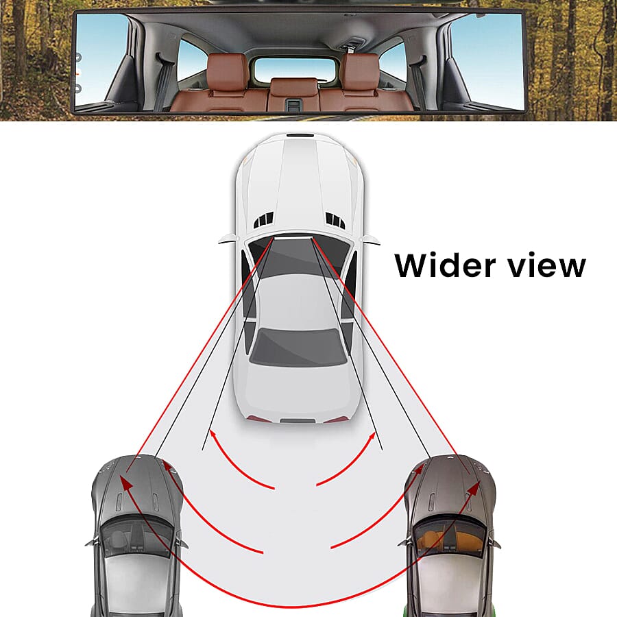 TJC Special - Wide Angle Panoramic Rear View Mirror and Blind Spot Eliminator Mirror Set