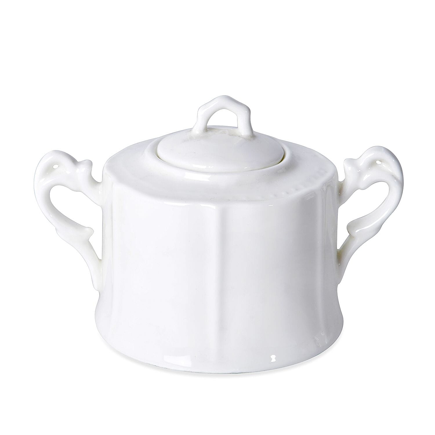 22 Piece Set - Embossed Tea Set (Consists of 6 Cups, 6 Saucers, 7 Spoons, 1 Sugar Jar, 1 Milk Jar, 1 x 800ml Tea Pot )