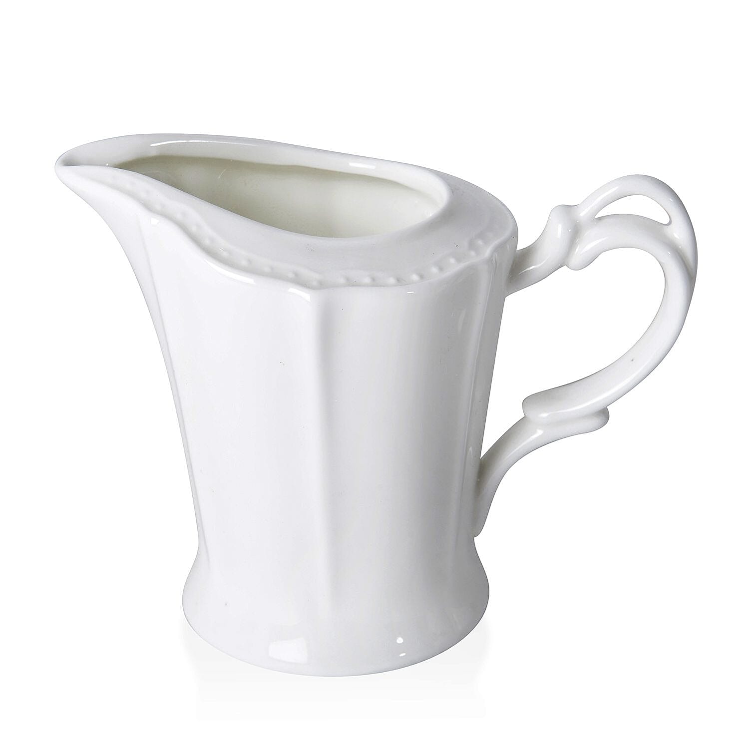 22 Piece Set - Embossed Tea Set (Consists of 6 Cups, 6 Saucers, 7 Spoons, 1 Sugar Jar, 1 Milk Jar, 1 x 800ml Tea Pot )