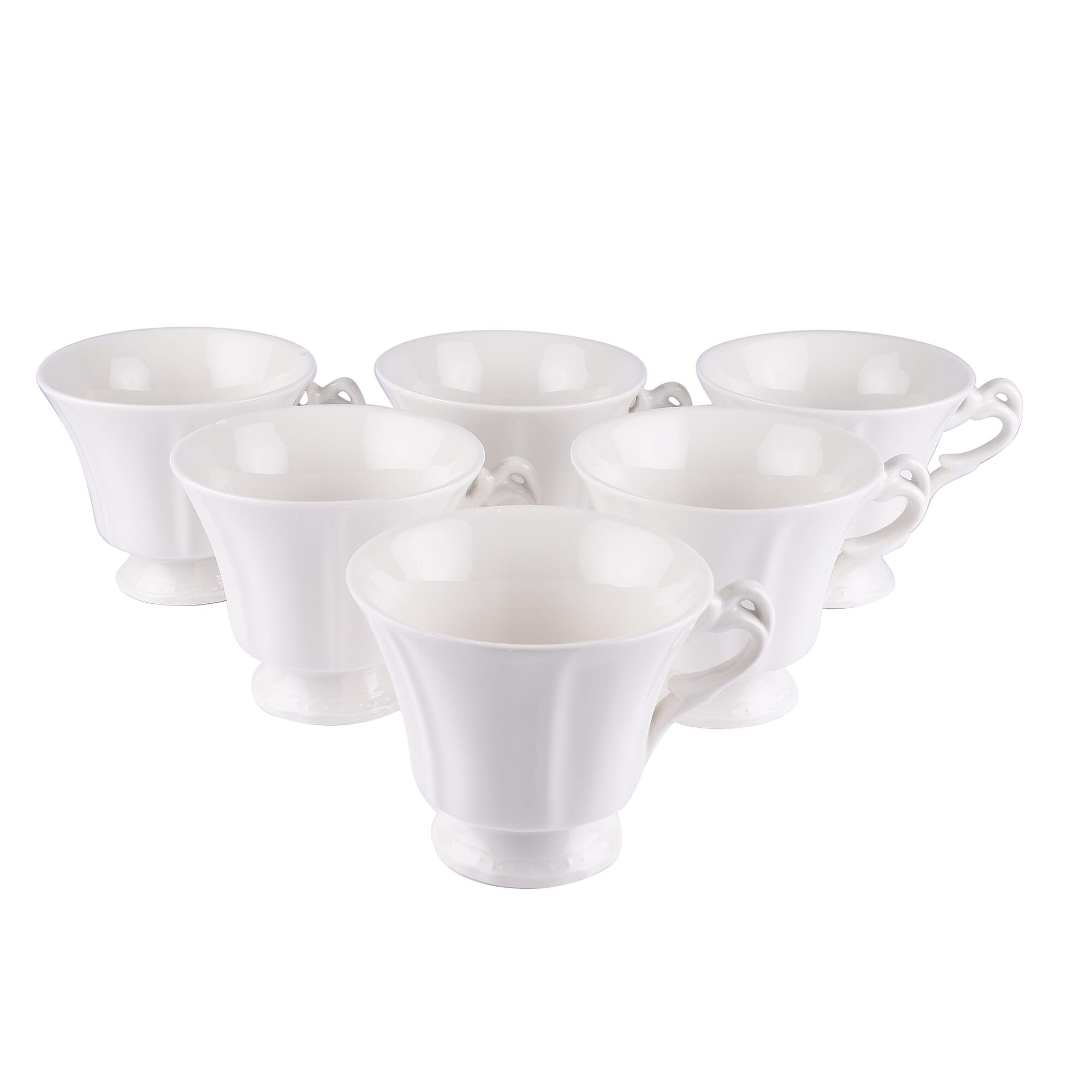 22 Piece Set - Embossed Tea Set (Consists of 6 Cups, 6 Saucers, 7 Spoons, 1 Sugar Jar, 1 Milk Jar, 1 x 800ml Tea Pot )