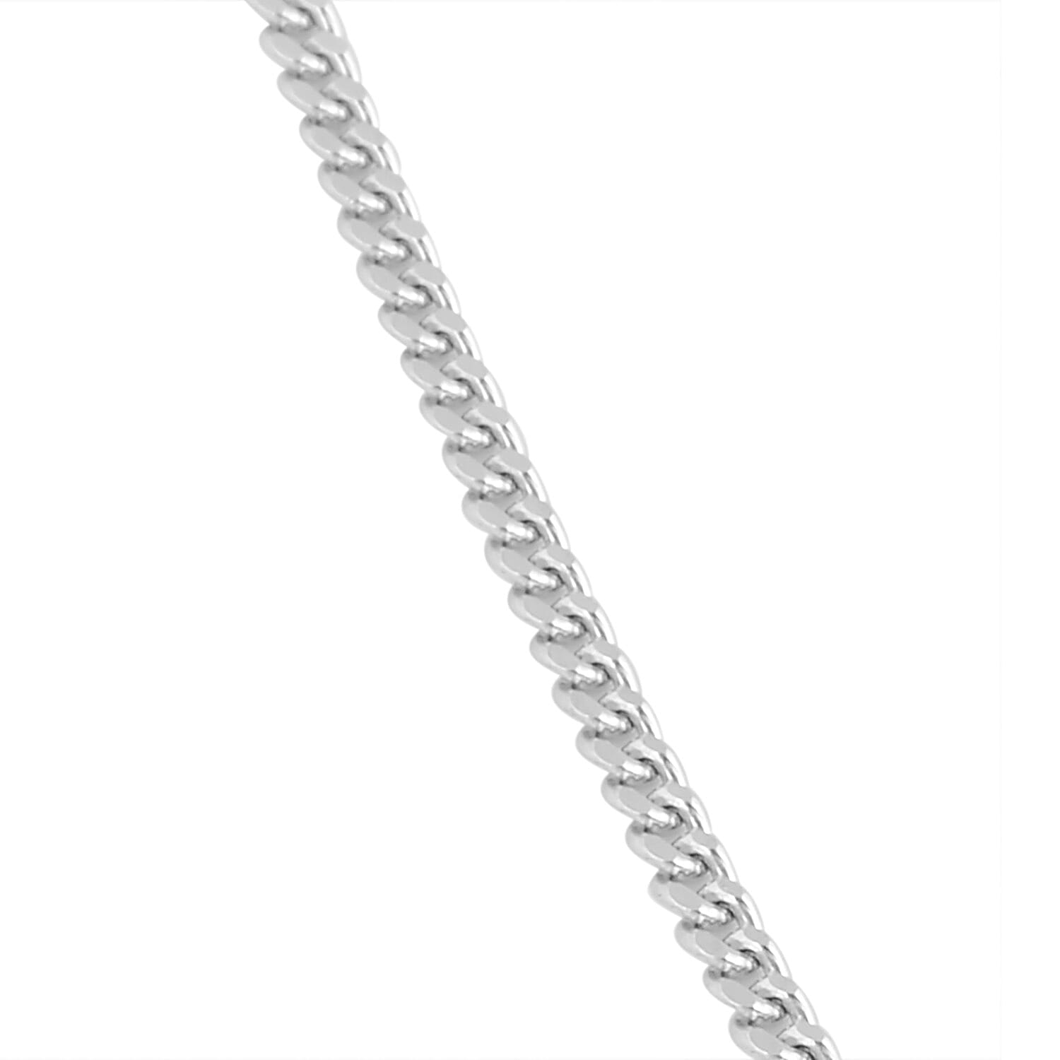 950 Platinum Diamond Cut Curb Chain (Size 18) with Spring Ring Clasp