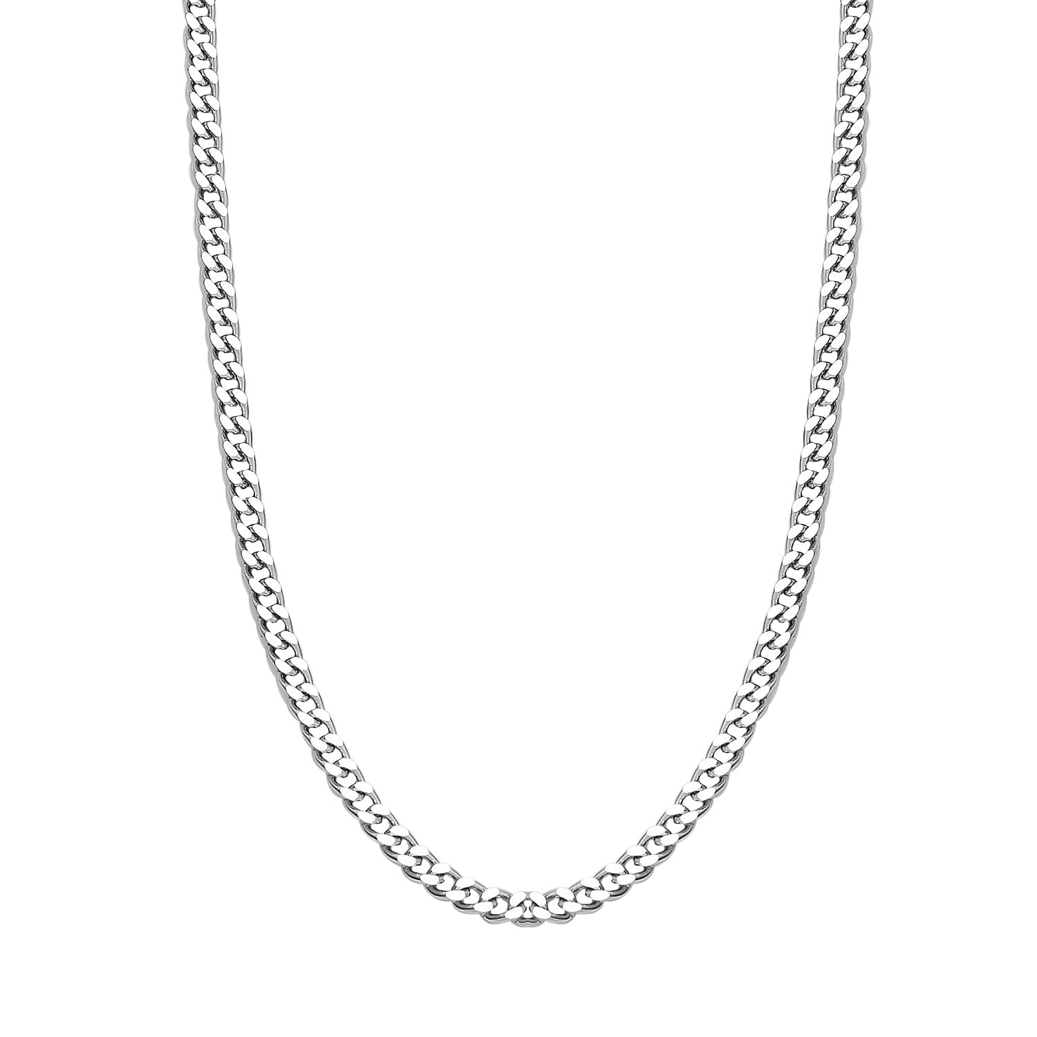 950 Platinum Diamond Cut Curb Chain (Size 18) with Spring Ring Clasp