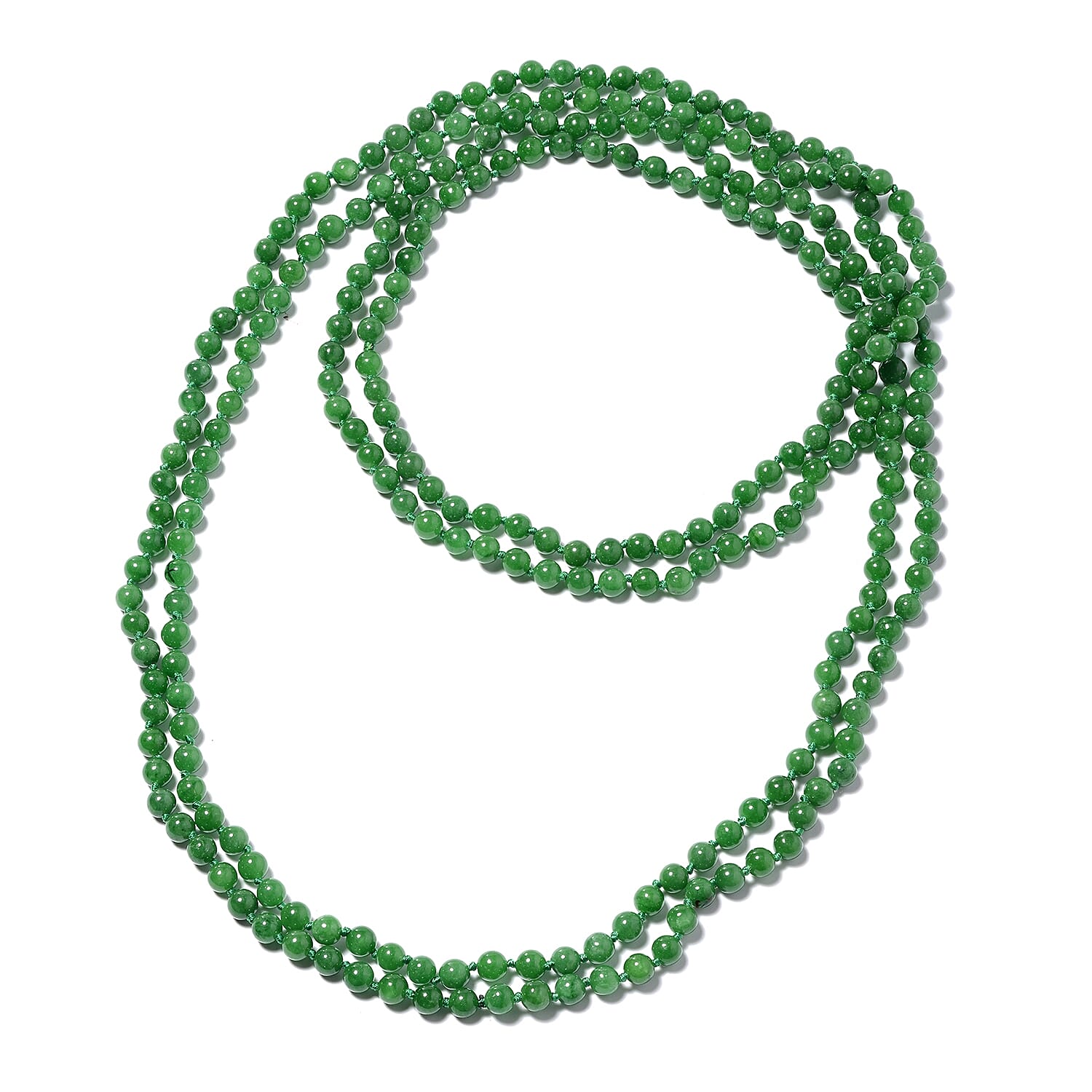 Collectors Edition Extremely Rare AAA Green Jade (Rnd) Necklace (Size 100) 1050.00 Ct.