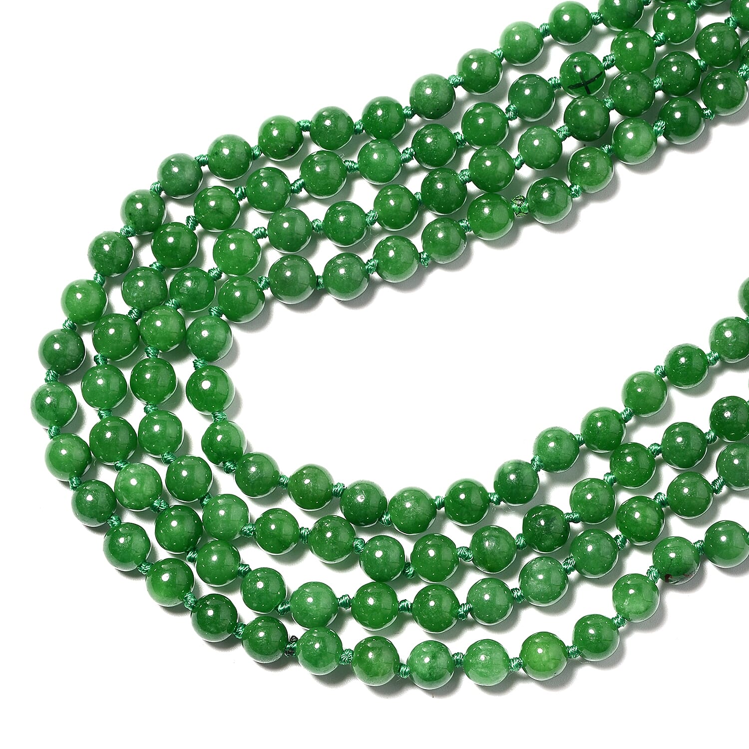 Collectors Edition Extremely Rare AAA Green Jade (Rnd) Necklace (Size 100) 1050.00 Ct.