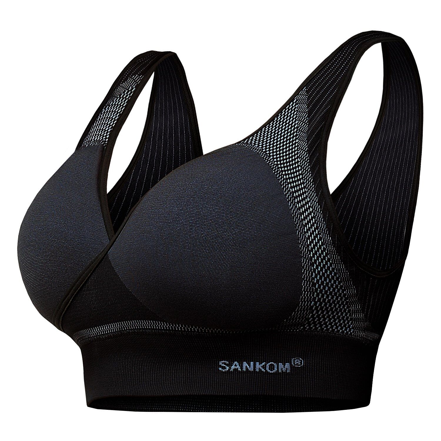 SANKOM SWITZERLAND Patent Aloe Vera Bra For Back Support - Black (Size S-M 8-10)