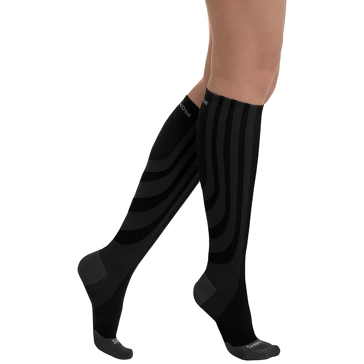 SANKOM SWITZERLAND Patent Socks - Black (Size PLUS I - 3-5 UK)