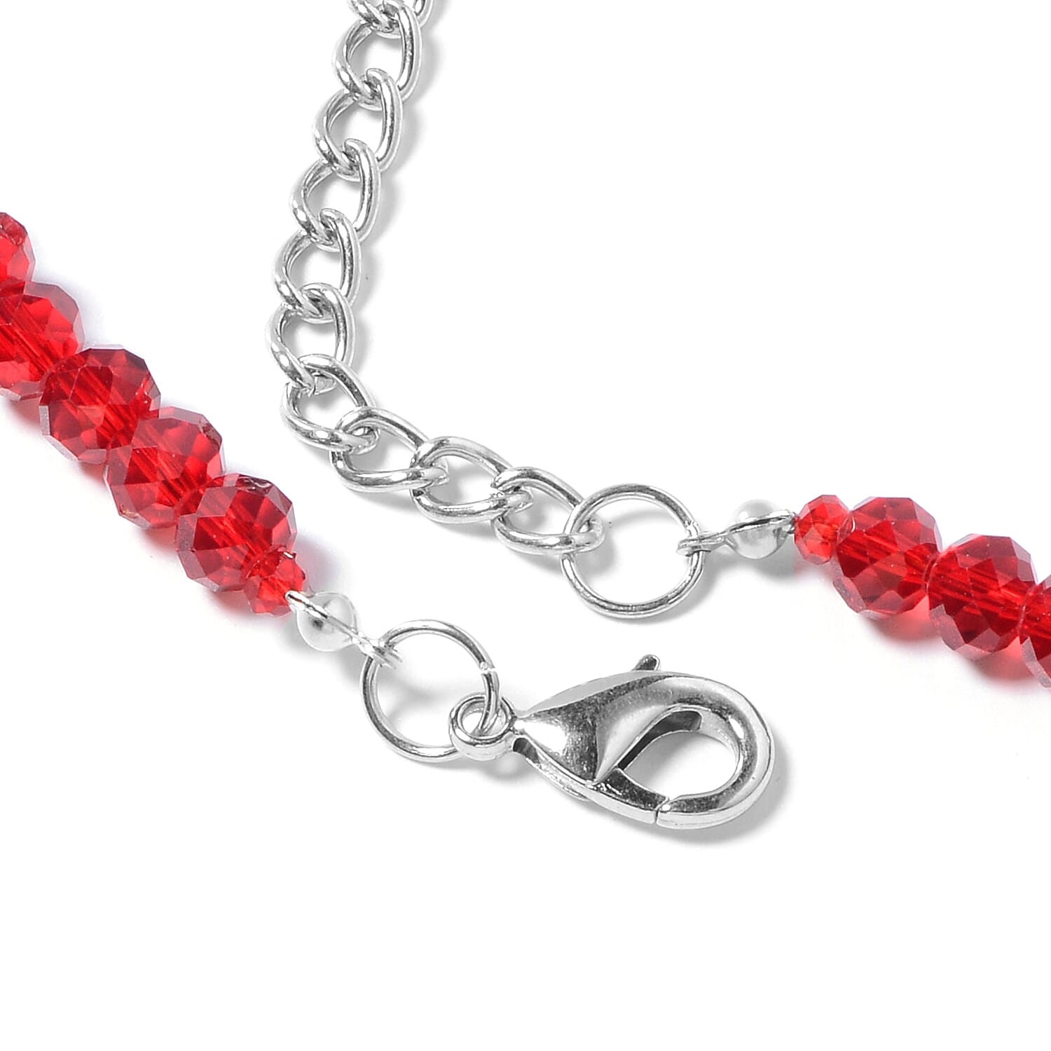 Murano Style Glass, Ceramic, Simulated Ruby, Simulated Grey Moonstone, White Shell and Multi Colour Beads Necklace (Size 28) in Silver Plated