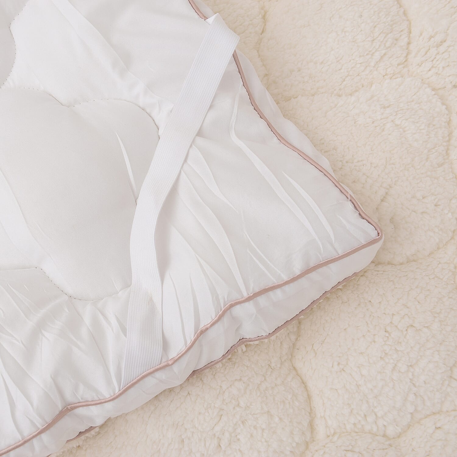 Luxury Teddy Bear Soft and Warm Sherpa Mattress Topper with Faux Down Filling in King Size (150x200 cm) -  Oeko-Tex Certified