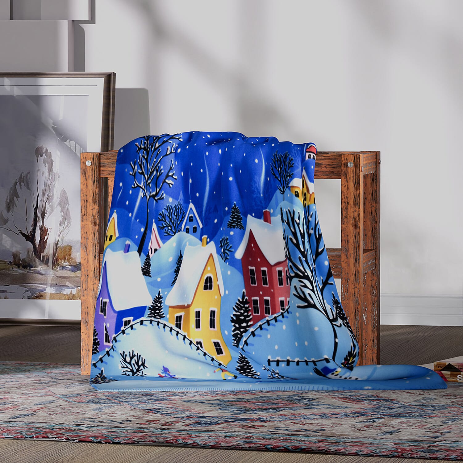 Christmas Super Soft Starry Night Pattern Blanket (Size 165X130 cm) - Starry Night