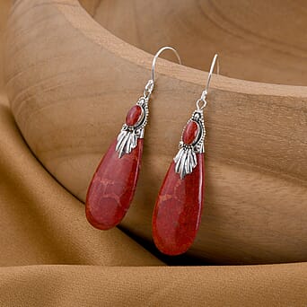 https://tjcuk.sirv.com/Products/31/1/3110789/Royal-Bali-Collection-Coral-and-Rhodolite-Garnet-Drop-Earrings-with-Ho_3110789_1.jpg?w=342&h=342