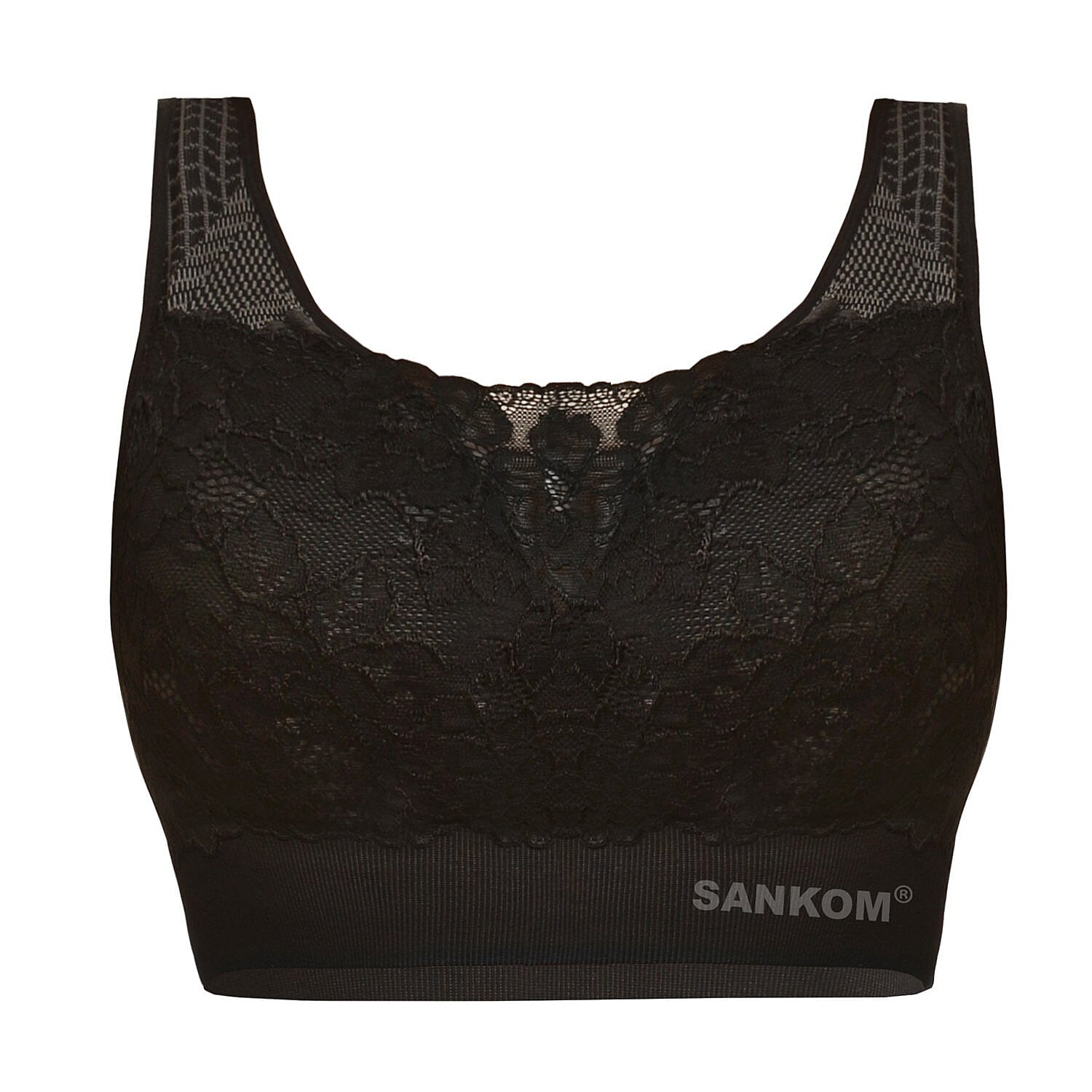 SANKOM SWITZERLAND Patent Classic with Lace Bra - Black (Size M-L, 10-12)