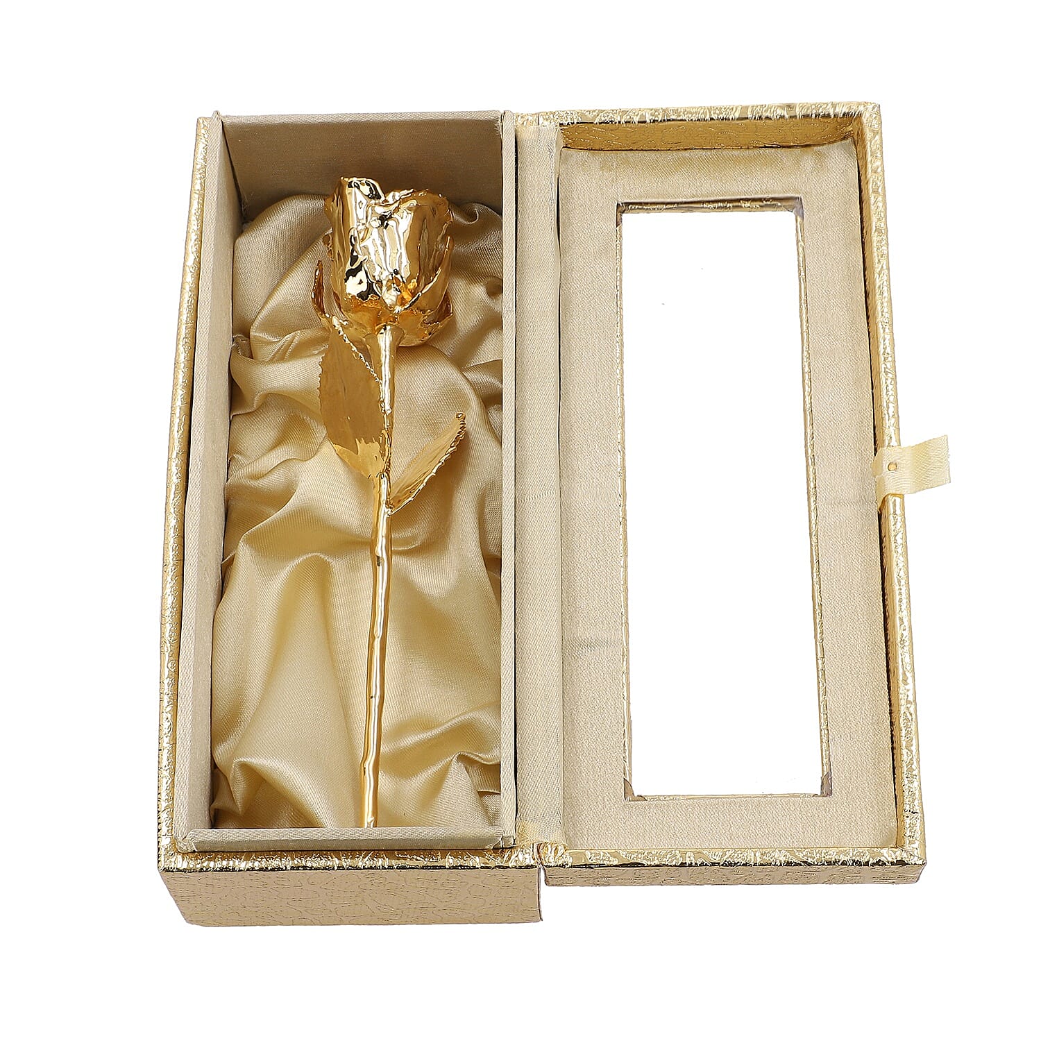 Gold Plated Eternal Rose (Size 15 Cm) in Golden Box (Size 23x8 Cm)
