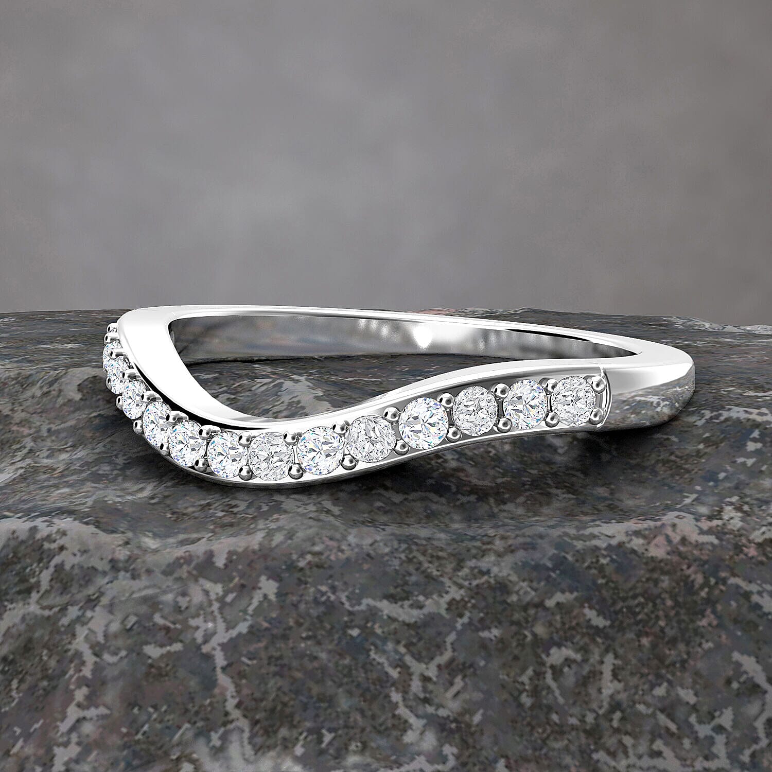 RHAPSODY 950 Platinum IGI Certified Diamond (VS-E-F) Ring 0.20 Ct.