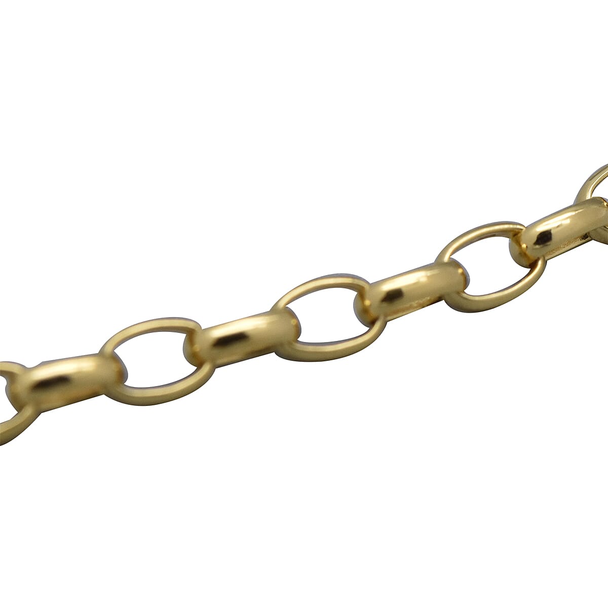 9K Yellow Gold Oval Belcher Bracelet (Size 7.5)