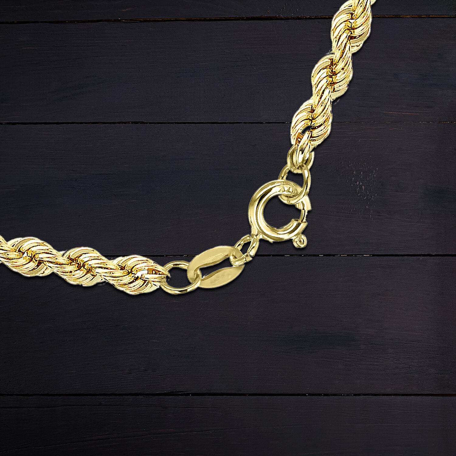 Close Out Deal - 9K Yellow Gold Hollow Rope Chain (Size 22) with Spring Ring Clasp, Gold Wt. 3.20 Gms.