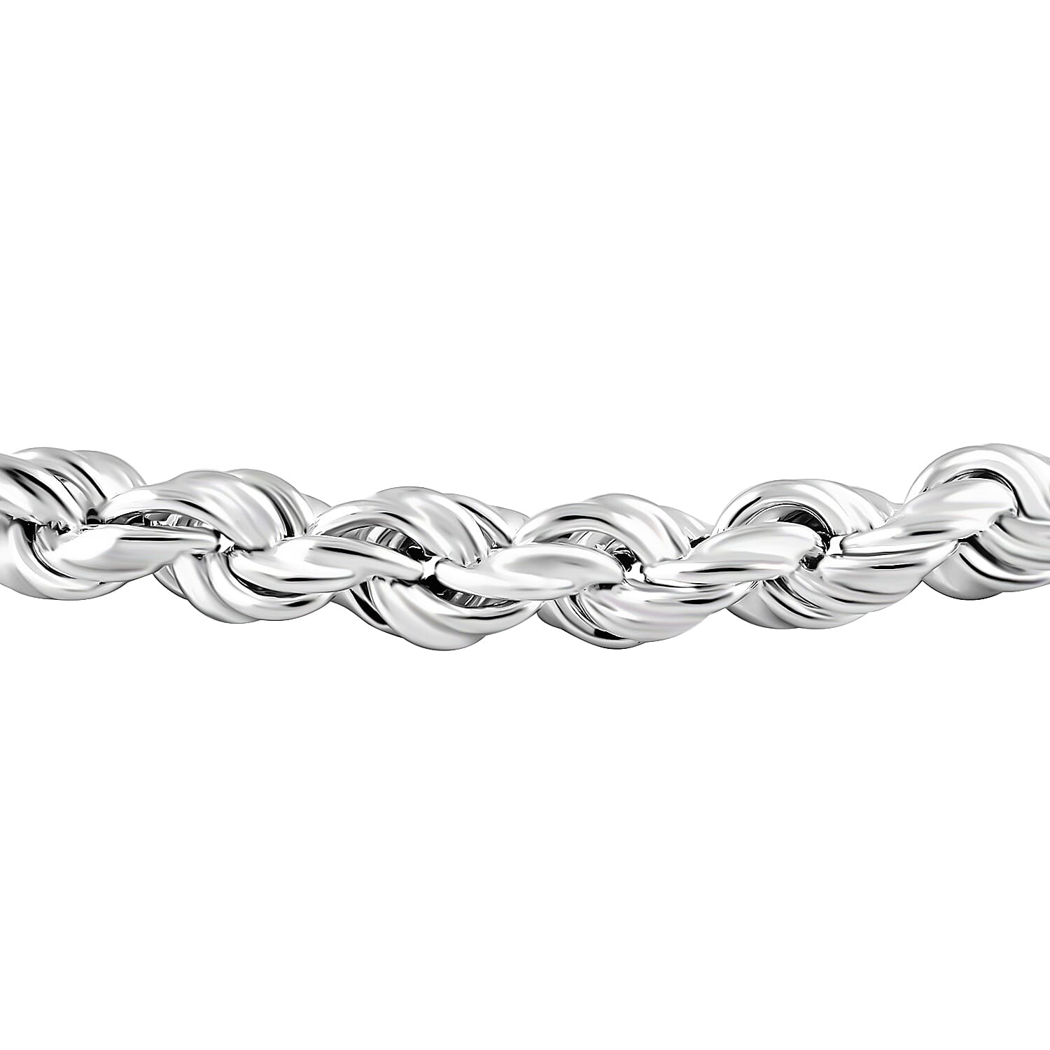 Sterling Silver Rope Chain Bracelet (Size 7) with Spring Ring Clasp