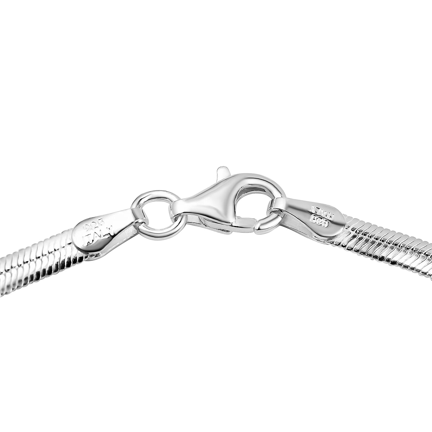 Sterling Silver Snake Chain Bracelet (Size 7) With Lobster Clasp.