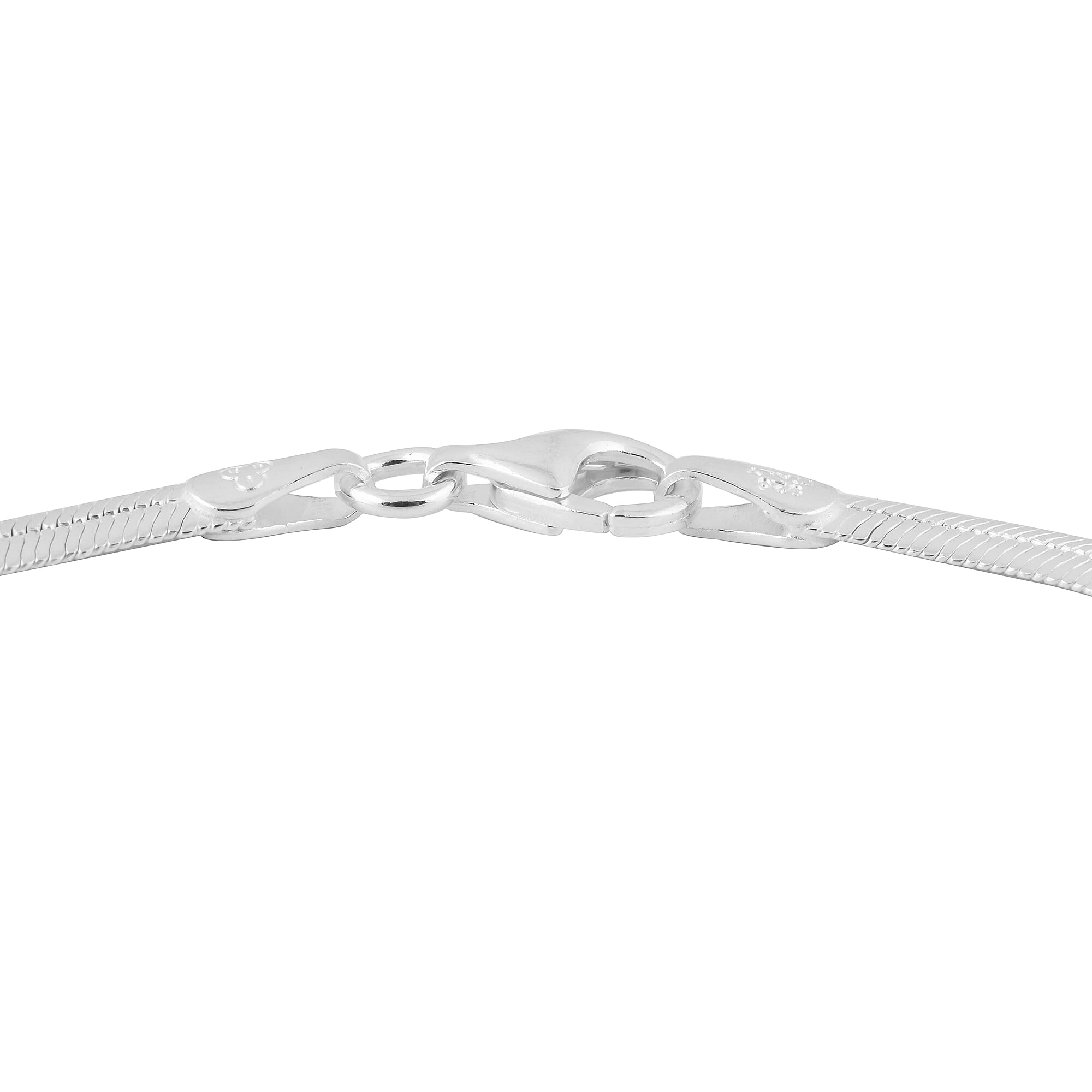 Sterling Silver Snake Chain Bracelet (Size 7) With Lobster Clasp.