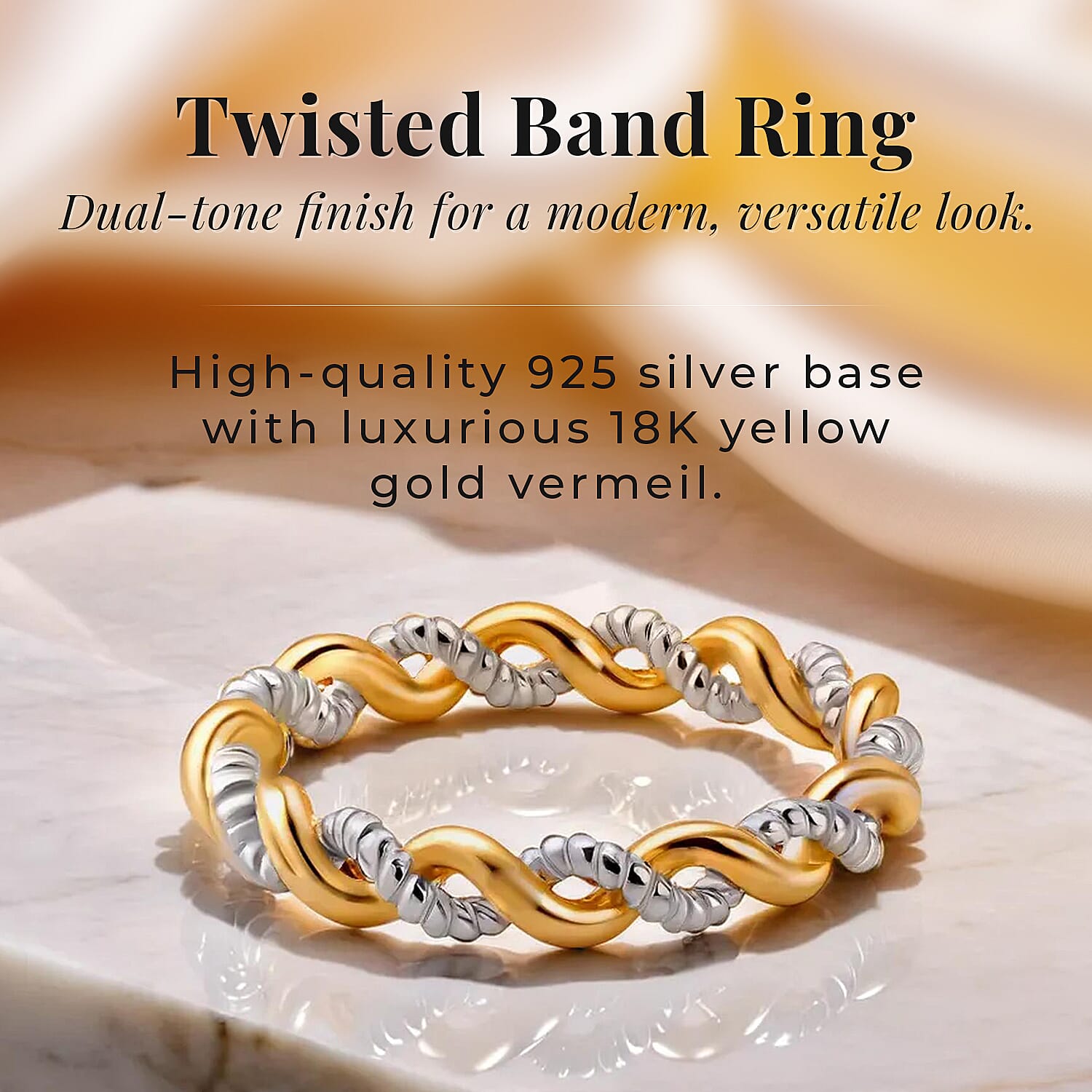 Twisted Band Ring in Sterling Silver
