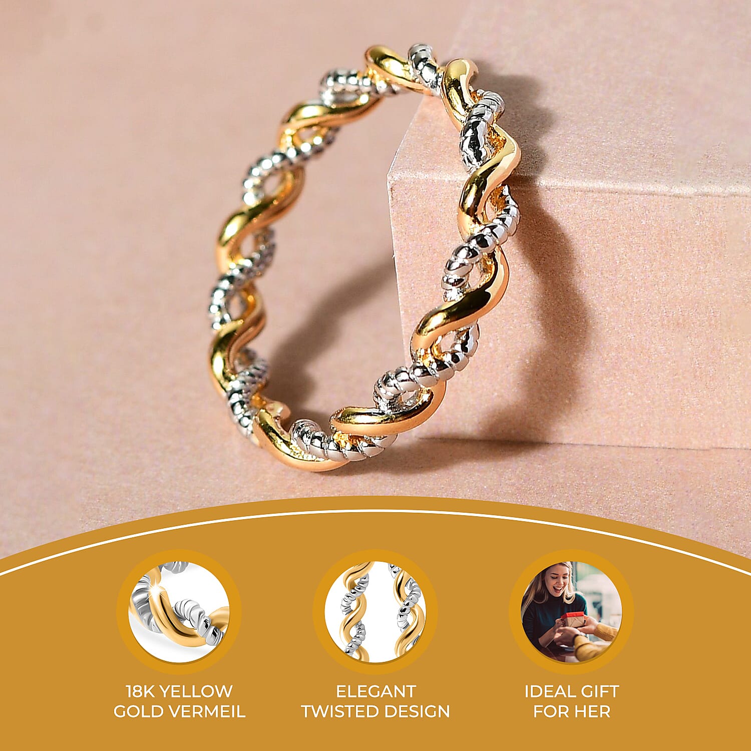 Twisted Band Ring in Sterling Silver