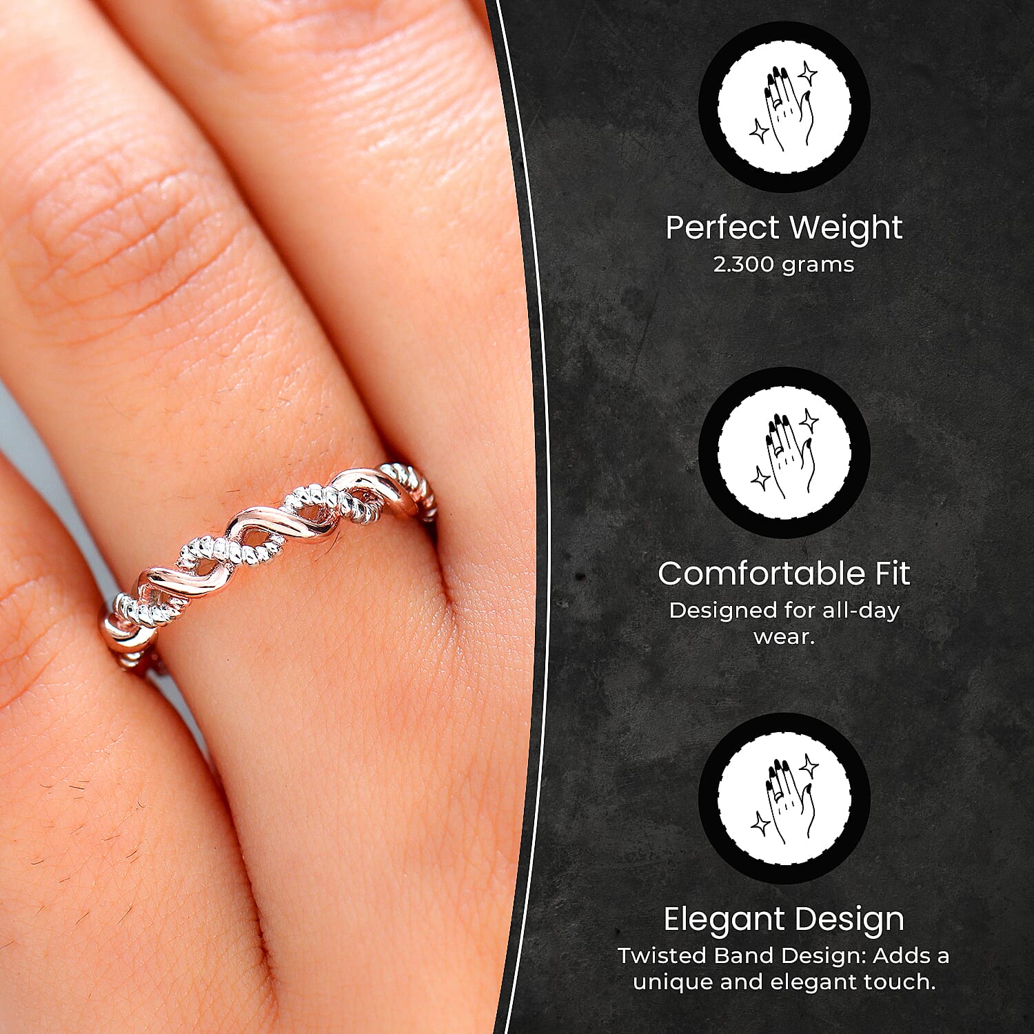 Twisted Band Ring in Sterling Silver