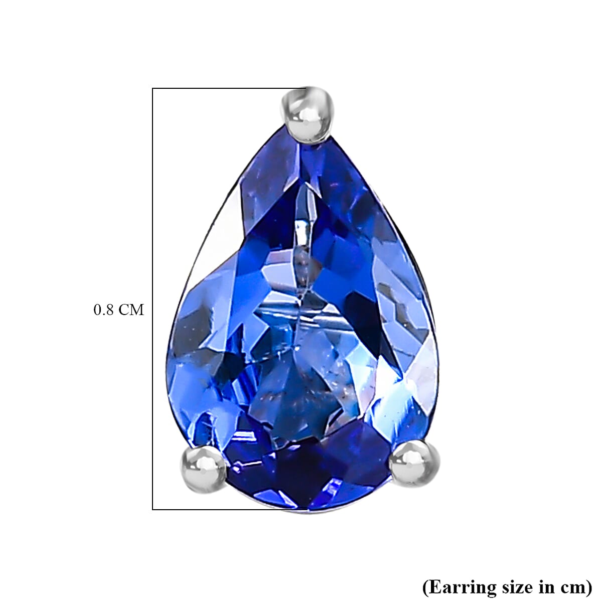 RHAPSODY 950 Platinum AAAA Tanzanite (Pear 7x5 mm) Stud Earrings (with Screw Back) 1.40 Ct.