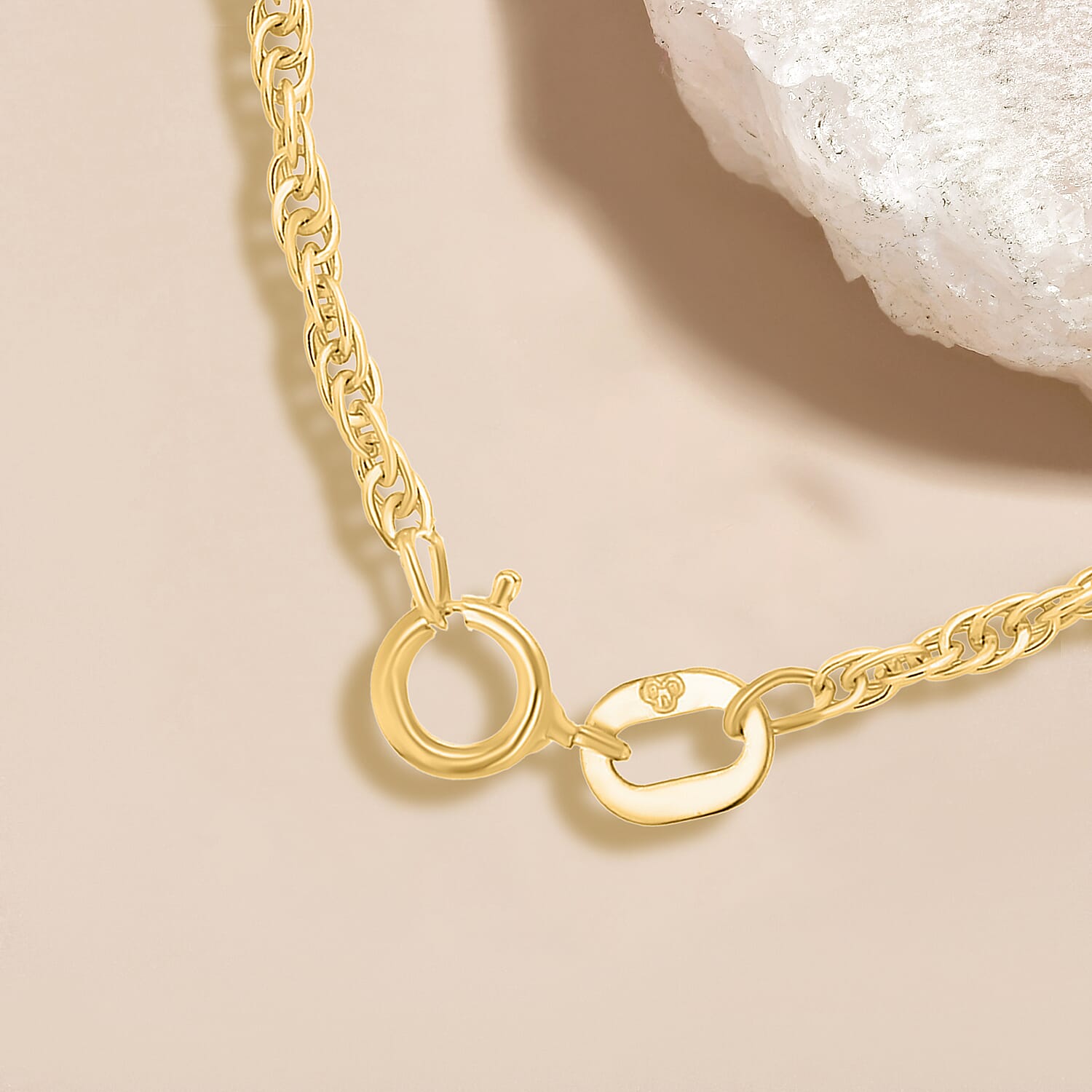 18K Yellow Gold Twisted Curb Chain (Size 16) with Spring Ring Clasp