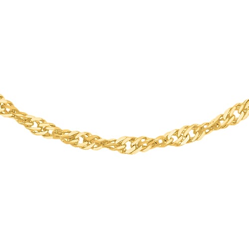 18K Yellow Gold Twisted Curb Chain (Size 16) with Spring Ring Clasp