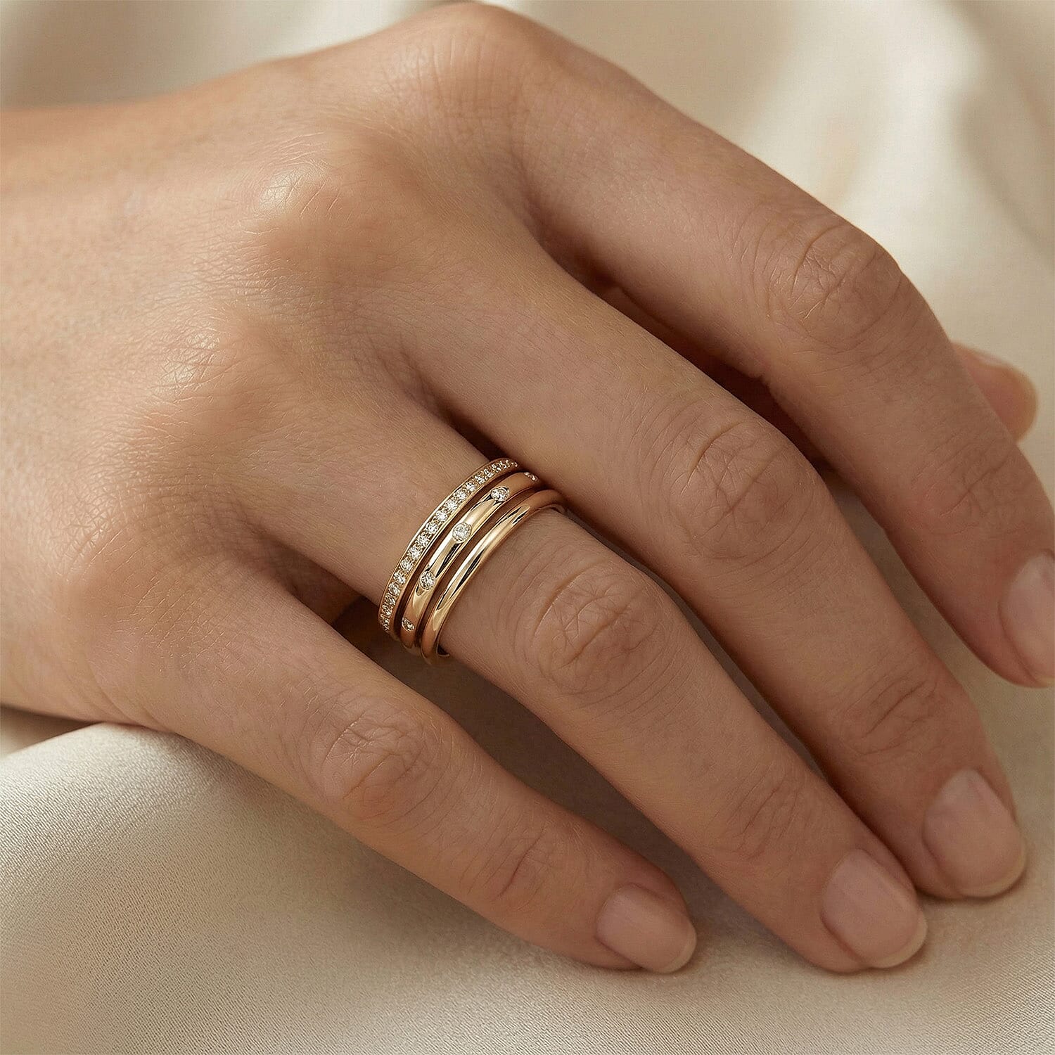 Diamond Band Ring in Sterling Silver