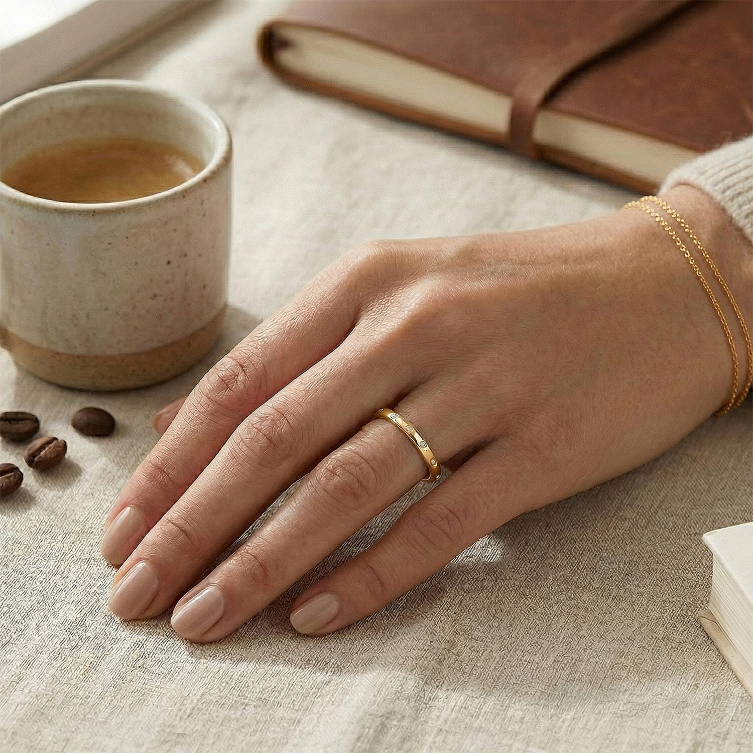 Diamond Band Ring in Sterling Silver