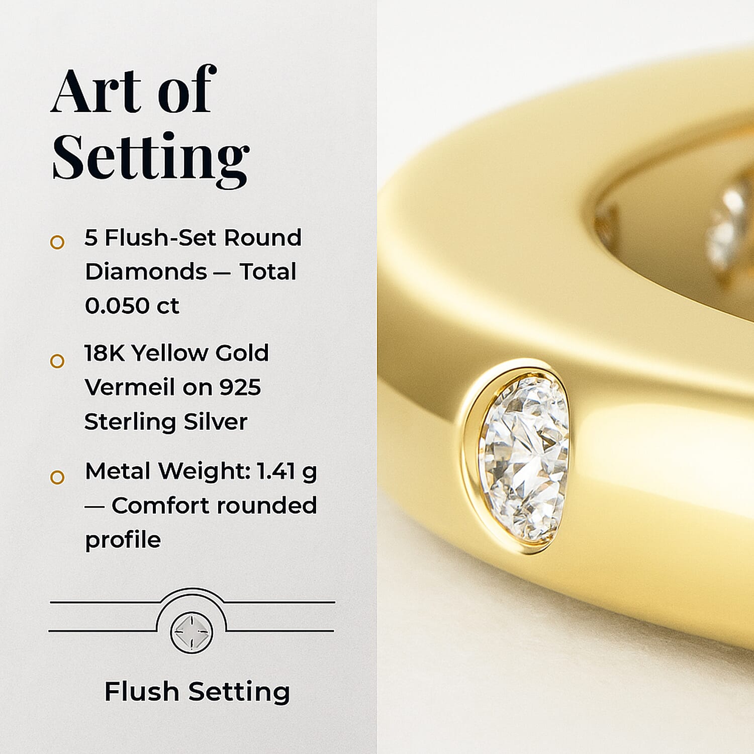 Diamond Band Ring in Sterling Silver 0.050 ct