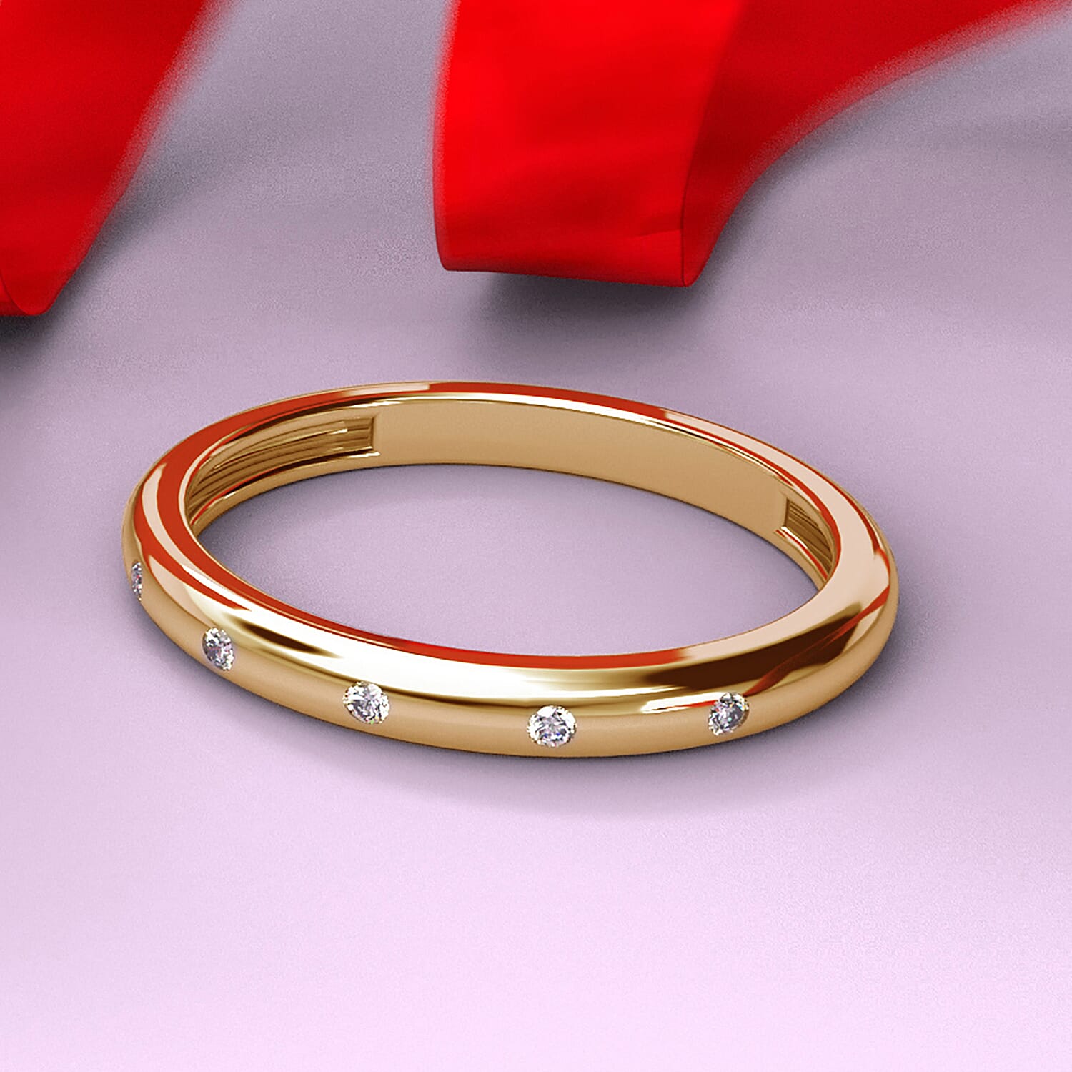 Diamond Band Ring in Sterling Silver 0.050 ct