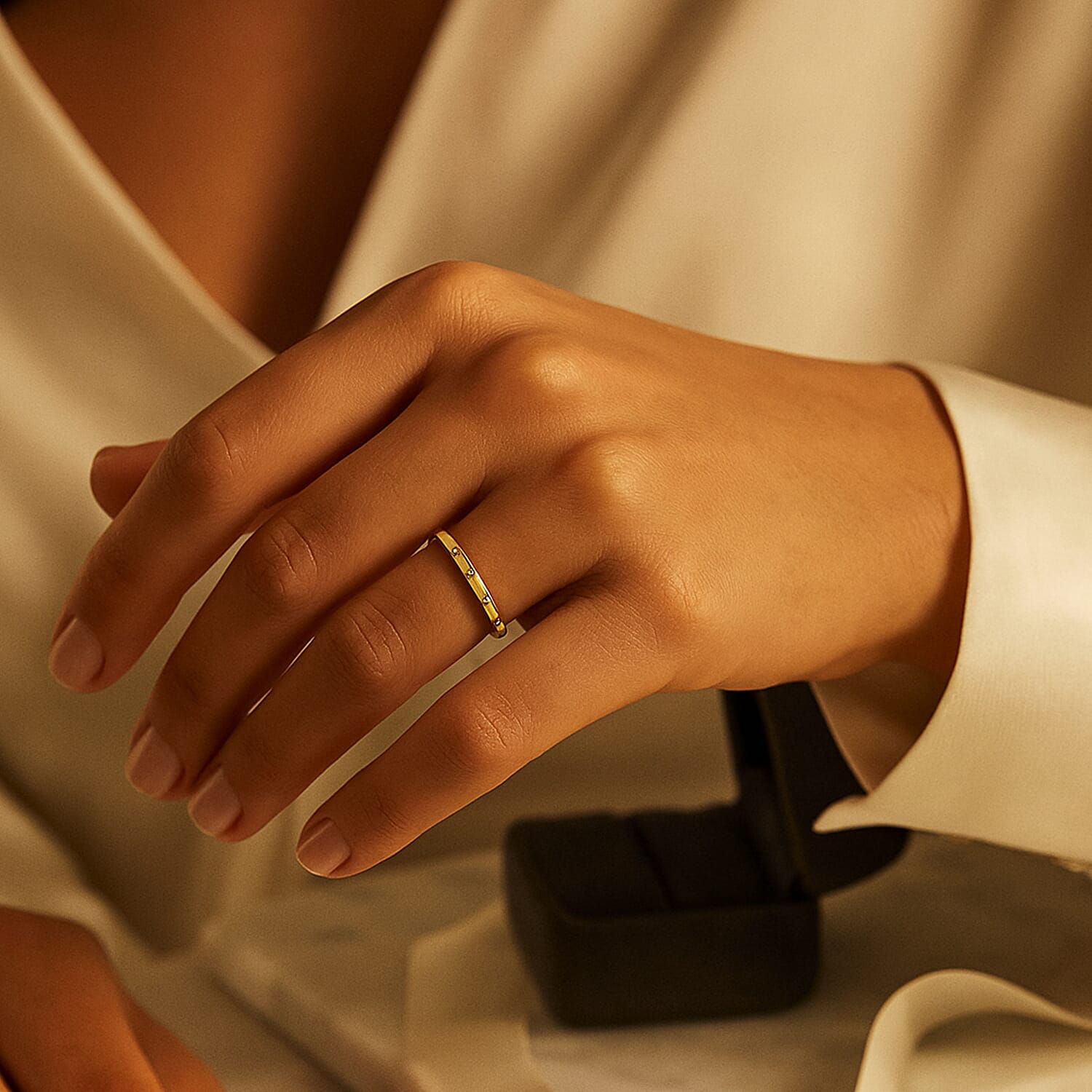 Diamond Band Ring in Sterling Silver 0.050 ct