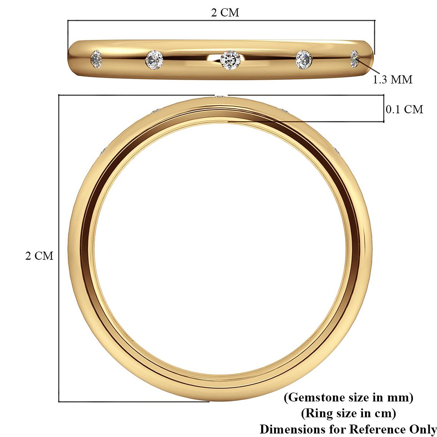 Diamond Band Ring in Sterling Silver 0.050 ct