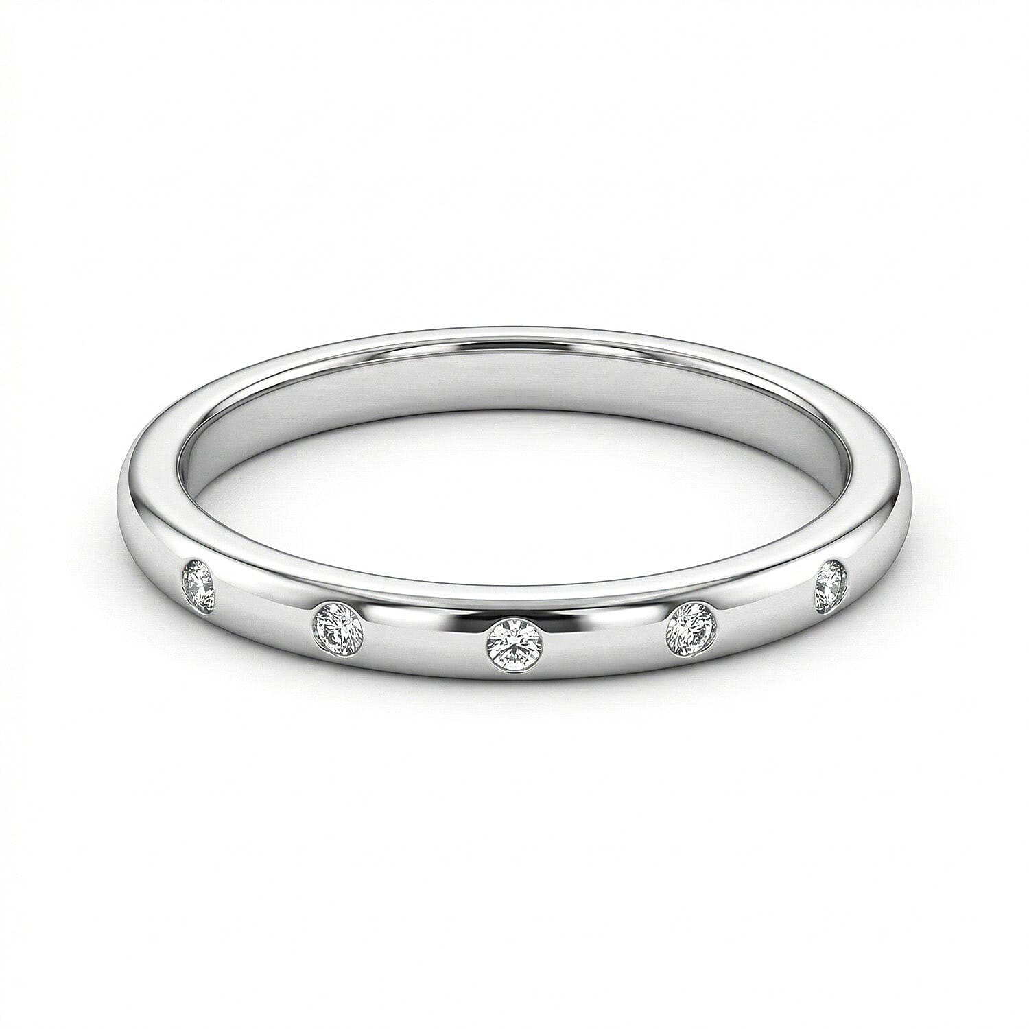 Diamond Band Ring in Sterling Silver