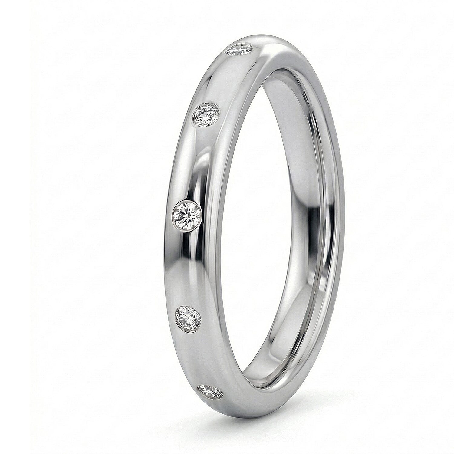 Diamond Band Ring in Sterling Silver
