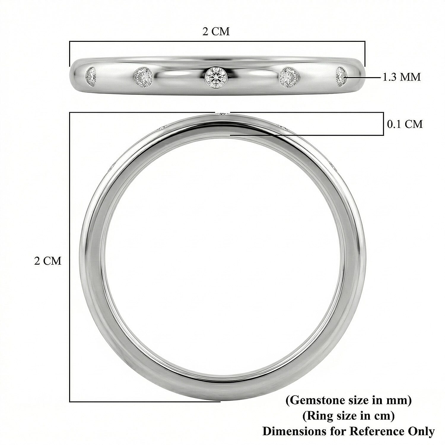 Diamond Band Ring in Sterling Silver