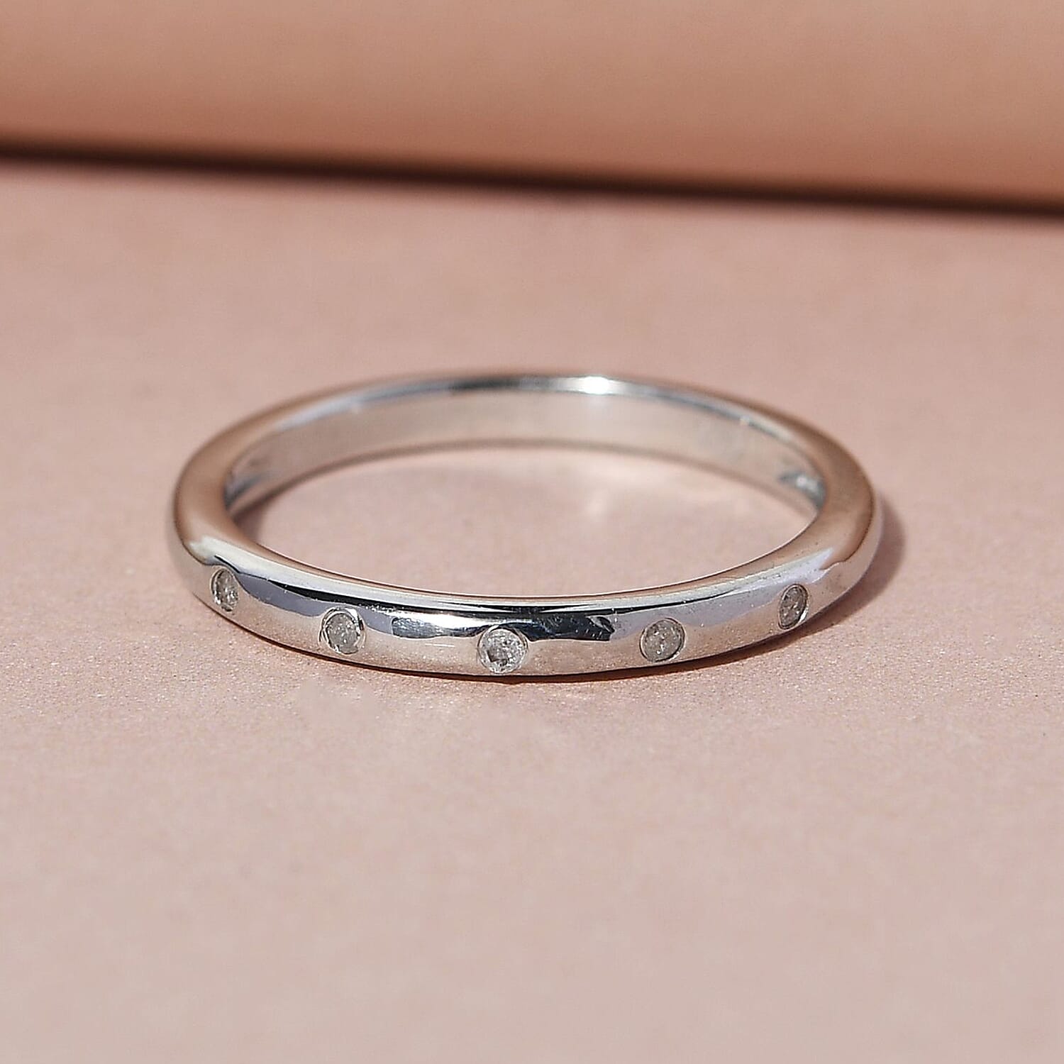 Diamond Band Ring in Sterling Silver 0.050 ct