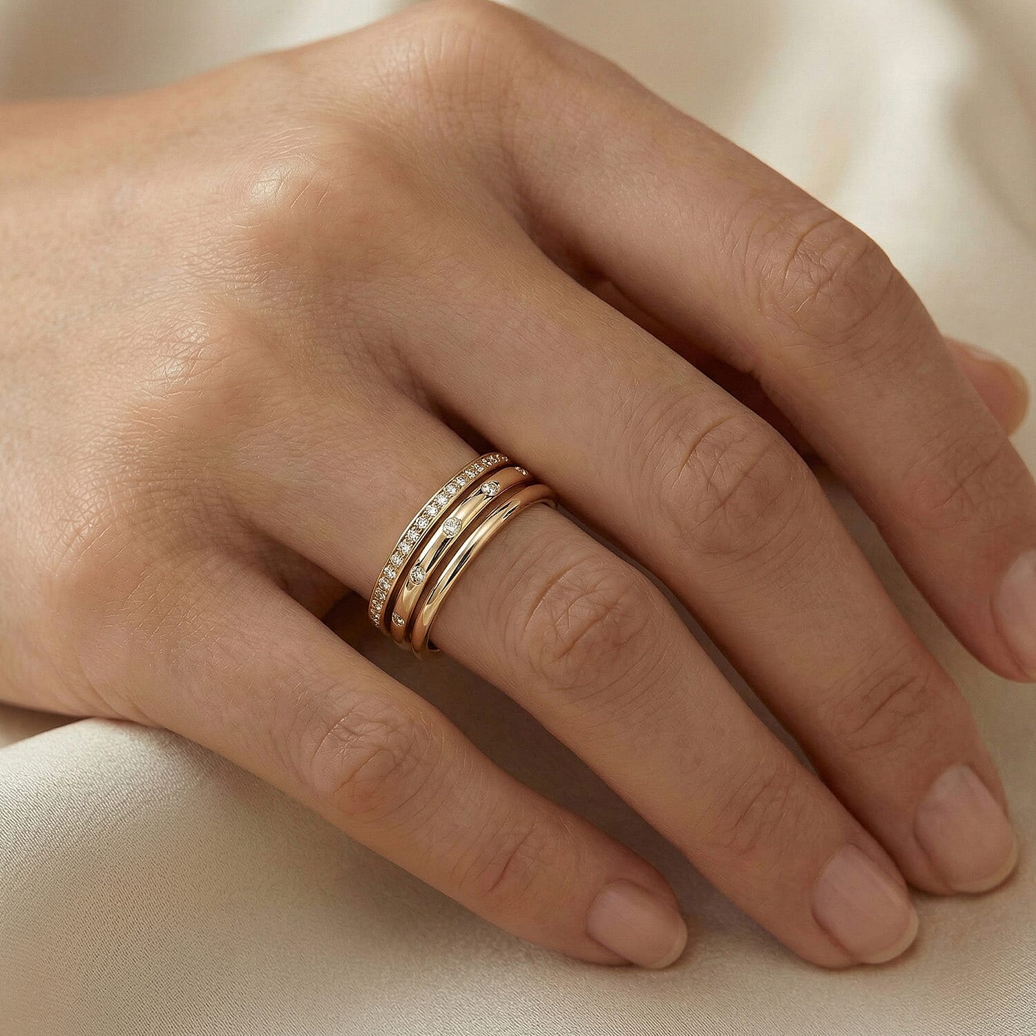 Diamond Band Ring in Sterling Silver