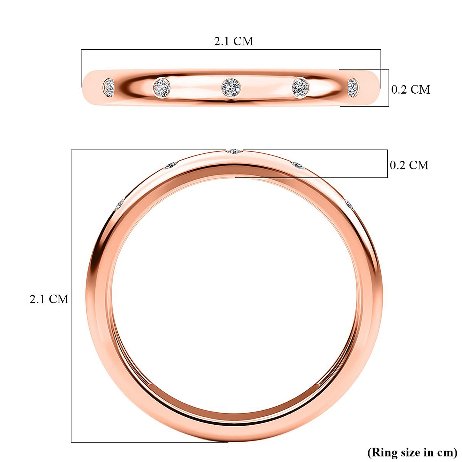 Diamond Band Ring in Sterling Silver 0.050 ct