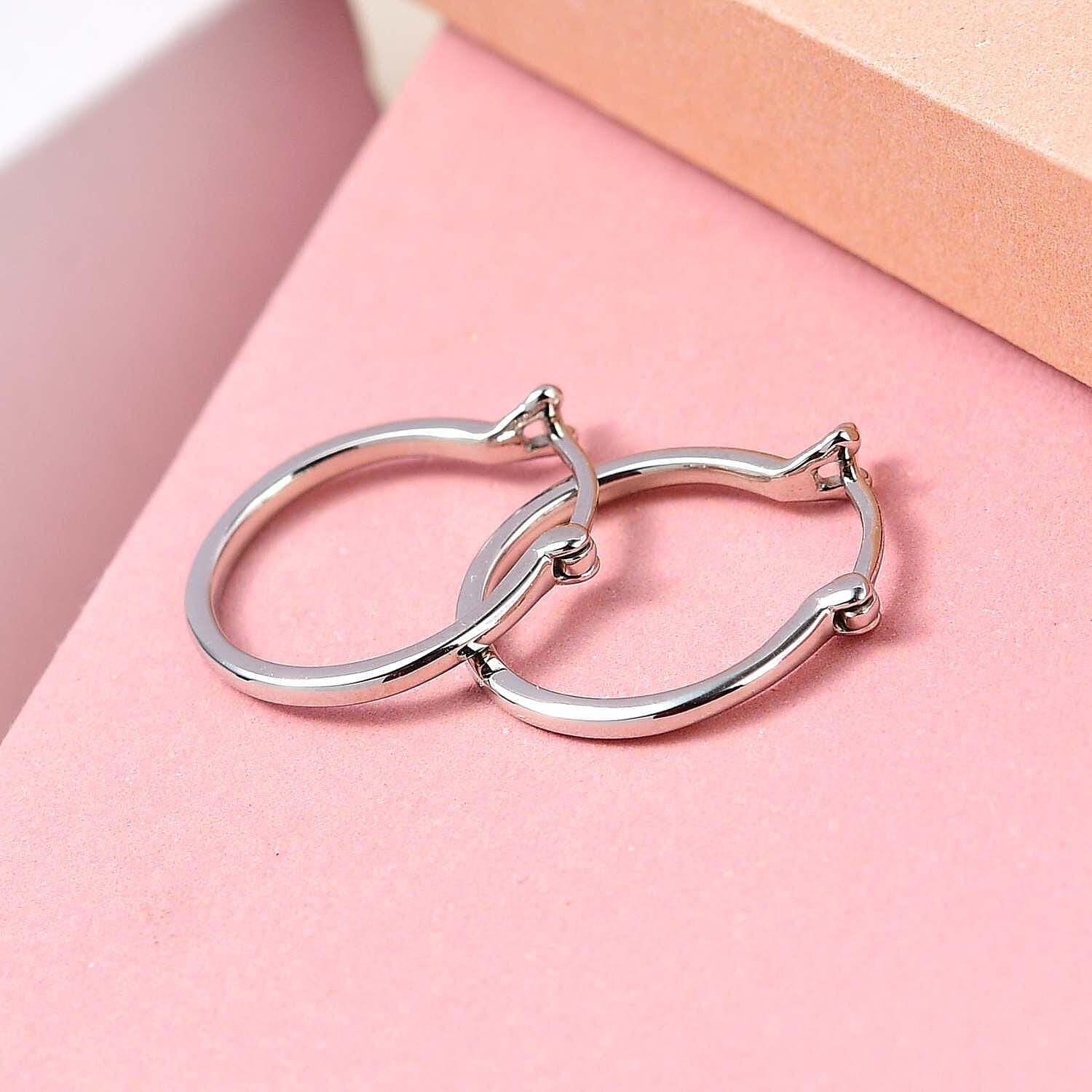 950 White Platinum Hoop Earrings