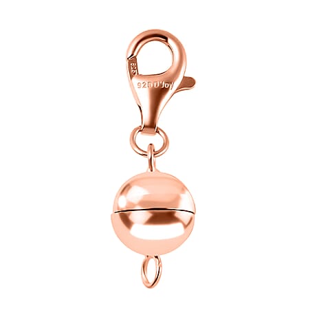Doorbuster - Rose Gold Overlay Sterling Silver Magnetic Lock (Size 8 mm) with Lobster Clasp (Size 11 mm)