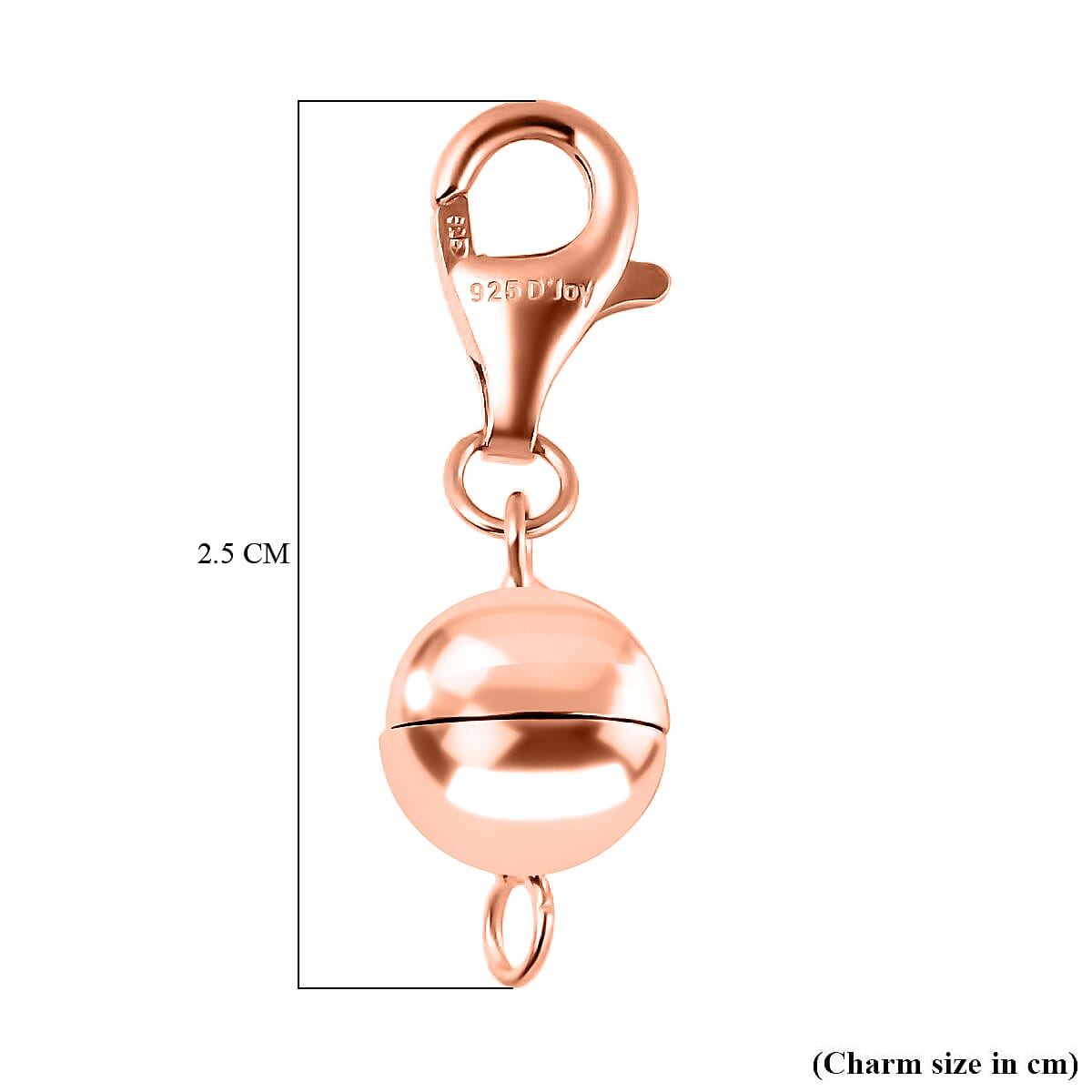 Doorbuster - Rose Gold Overlay Sterling Silver Magnetic Lock (Size 8 mm) with Lobster Clasp (Size 11 mm)