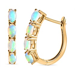Aquamarine March Birthstone Hoop Earrings in Sterling Silver with 18K Vermeil Yellow Gold