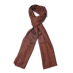 100% Cashmere Wool Brown Colour Ultra Soft Scarf (Size 190X70 Cm)